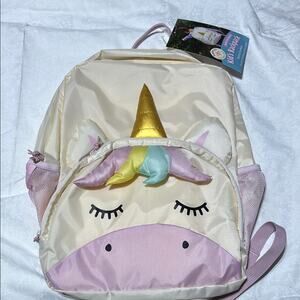 Firefly Unicorn Kids Backpack Cream Gold adjustable straps 11x14x4.5” nwt